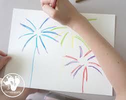 watercolor pencil fireworks craft for