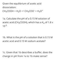 Equilibrium Of Acetic Acid