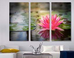 Pink Lotus Flower Zen Art Spa Canvas