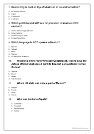 You should subscribe to any quiz question website or trivia youtube channel for daily trivia questions. Mexico Quiz English Esl Worksheets For Distance Learning And Physical Classrooms