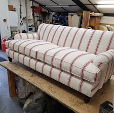 stripe sofa reupholstery