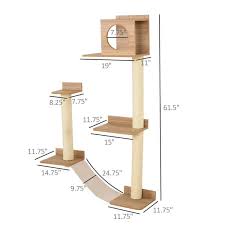 wall mounted multi level cat tree tower