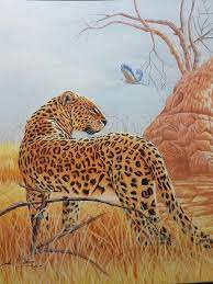African Leopard Wall Painting African