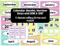 Calendar For Pocket Chart Chevron