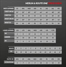 Buying Guides Sizing Charts Merlin Sizing Charts Moto Outlet