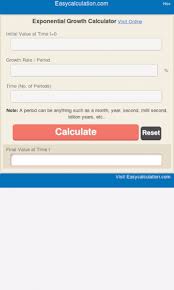 Exponential Growth Calculator 1 2 Free