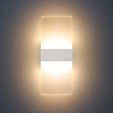 Modern Led Acrylic Wall Sconce Lighting 12w Warm White 2700k Up Down Wall Lamp For Bedroom Corridor Stairs Bathroom Indoor Lighting Fixture Not Dimmable Home Room Decor No Plug 1 Pack