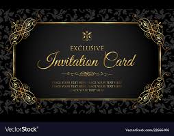 Invitation Card Black And Gold Vintage Style
