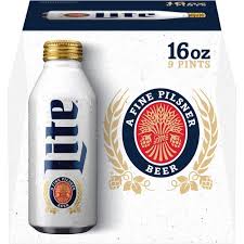 miller lite beer aluminum bottles