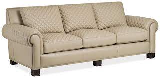 quilted cream leather sofa