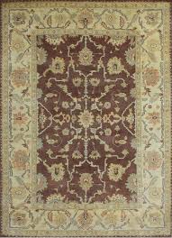 indian agra brown rectangle 6x9 ft wool