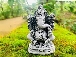 Small Ganesha Stone Statue Lord Hindu