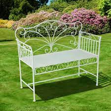 cream white garden bench 43 inch