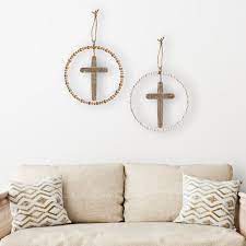 Wooden Cross Wall Decor Set Of 2