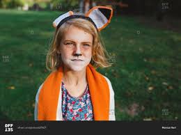 little wearing fox makeup and