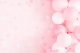 balloons on pastel pink background