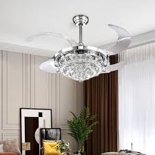 1070mm retractable ceiling fan with led