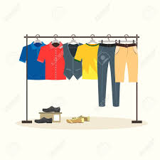 5,000+ vectors, stock photos & psd files. Clothes Racks With Menswear On Hangers Flat Design Style Vector Royalty Free Cliparts Vectors And Stock Illustration Image 64153823
