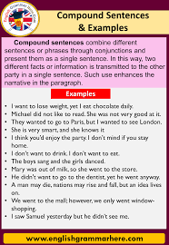 10 exle of compound sentence