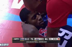 Nba star paul george suffered one of the league's most horrific injuries ever while playing for team usa in las vegas. Gif Paul George S Horrific Leg Injury