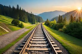railroad track in the mountains