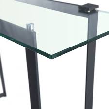 Clear Glass Console Table On Black Iron