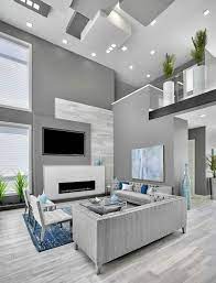 Modern Grey House Interior gambar png