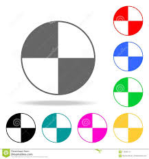 Pie Chart Web Icon Elements In Multi Colored Icons For
