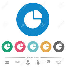Pie Chart Flat White Icons On Round Color Backgrounds 6 Bonus