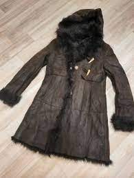Brown Shearling Removable Hood
