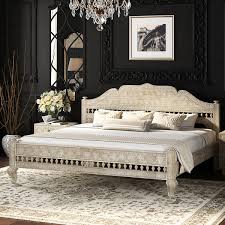 lahaina solid wood white bed frame