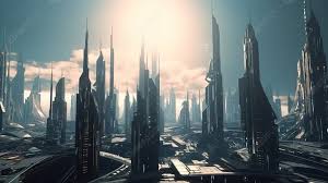 futuristic city 3d ilration