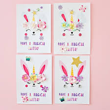 Bunnies, chicks, and eggs galore! Bunny Unicorn Easter Cards Hello Wonderful