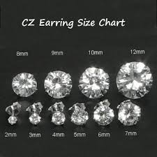 Stainless Steel Brilliant Round Cut Clear Cz Stud Earrings In 2mm 10mm