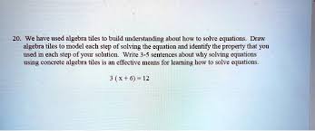 Solve Equations Draw Algebra Tiles