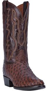 Dan Post Pershing Full Quill Ostrich Western Boot Brass