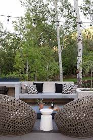 Outdoor Chairs With Concrete Bench Sofa