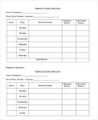 Printable Time Card Template 12 Free Word Excel Pdf