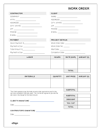 free work order templates 39 pdf