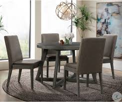 Round glass dining room table sets are less likely to scratch passersby due to a lack of corners. Hudson Gray Round Dining Room Set From Elements Furniture Coleman Furniture