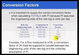 osisoft use the conversion factor