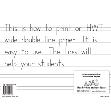 Handwriting Without Tears Double Lined Wide Notebook Paper 5 16 In Ruling 100 Sheets Pack Of 100