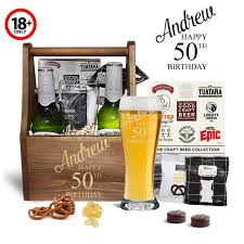 50th birthday beer caddy treats pack