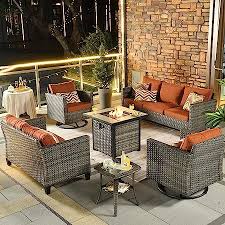 Hooowooo Patio Set With Fire Pit Table