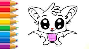 Use these images to quickly print coloring pages. How To Draw A Cute Bat Easy Bat Coloring Page For Kids Learn Drawing And Colors For Children Youtube