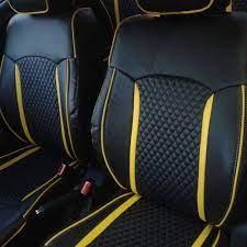 Black And Yellow Pu Leather Seat Cover