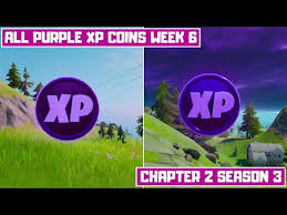 On the edge of the cliff northeast of pleasant park. All 2 Purple Xp Coins Locations Week 6 Secret Xp Coins Fortnite Chapter 2 Season 3