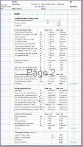 Masonry Wall Design Spreadsheet