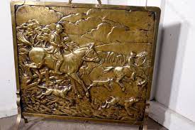 Victorian Brass Country Hunting Scene