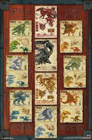 2003 Hasbro Dungeons Dragons D D Dragon Species Chart Poster 22x34